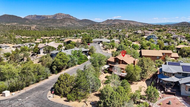 1893 Forest Vw, Prescott, AZ 86305 - aerial view of residential area featuring a mountain backdrop