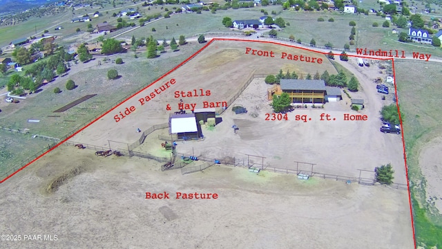 1245 N Windmill Way, Chino Valley, AZ 86323 - overview of rural landscape featuring property boundaries highlighted