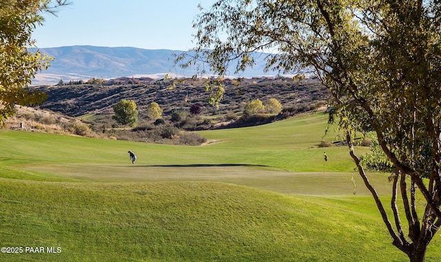 7420 E Reins Ct, Prescott Valley, AZ 86314 - view of home's community featuring a mountain view, golf course view, and a lawn
