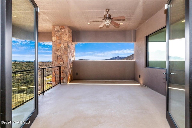 7420 E Reins Ct, Prescott Valley, AZ 86314 - balcony with a mountain view and ceiling fan