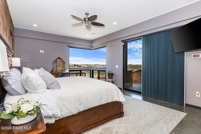 7420 E Reins Ct, Prescott Valley, AZ 86314 - bedroom featuring access to outside and ceiling fan