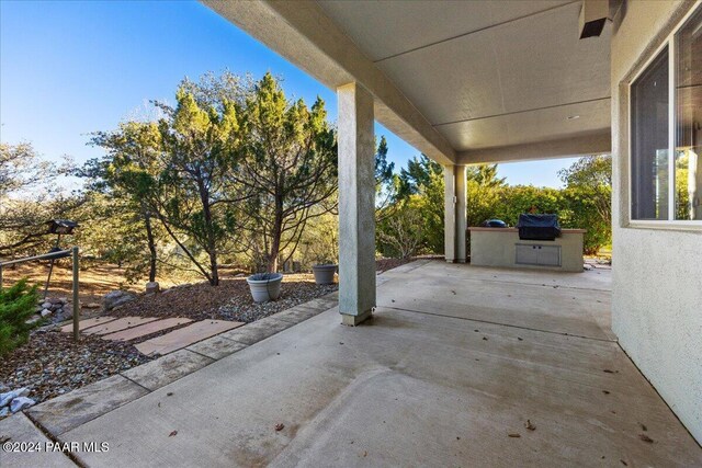 view of patio featuring area for grilling