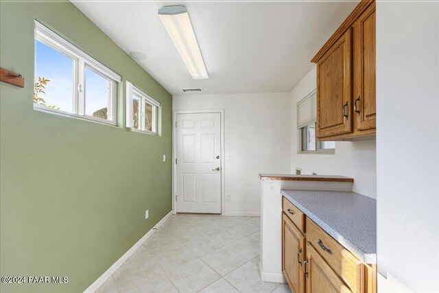 kitchen featuring light tile patterned floors