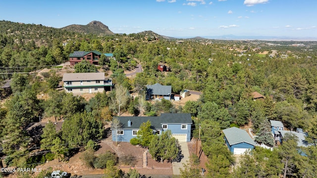 aerial view with a mountain view