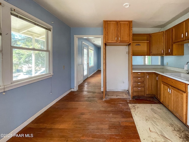 532 Canyon Springs Rd, Prescott, AZ 86303 - kitchen featuring hardwood / wood-style floors, brown cabinetry, and light countertops