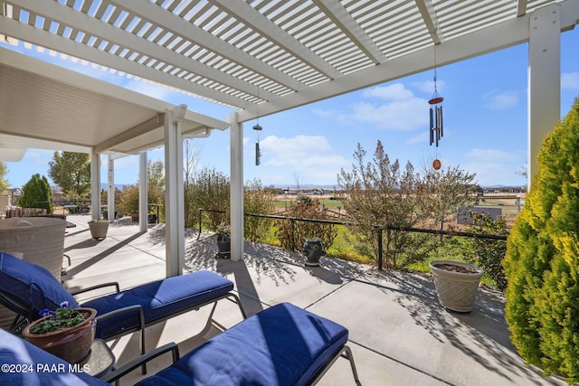 view of patio / terrace featuring a pergola