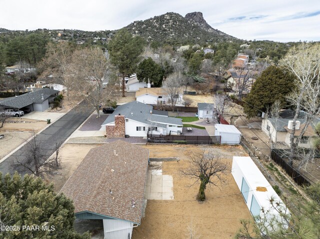 bird's eye view with a mountain view