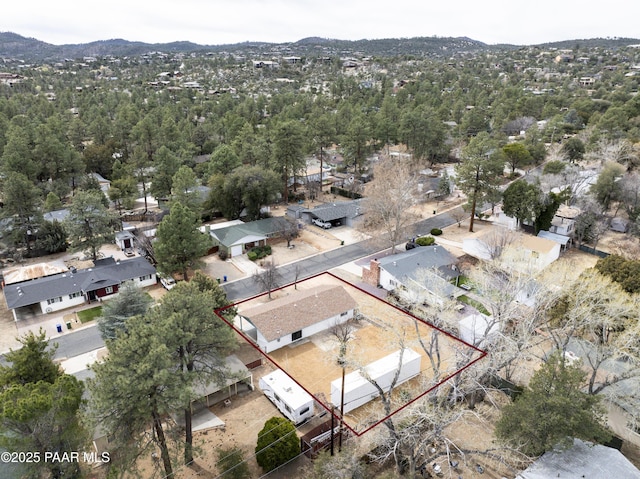 bird's eye view featuring a mountain view