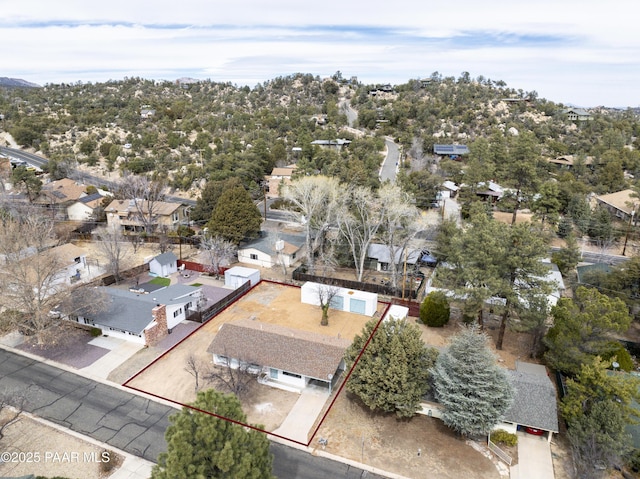 bird's eye view with a residential view