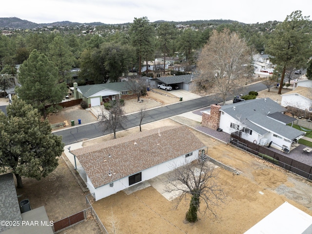 aerial view featuring a residential view