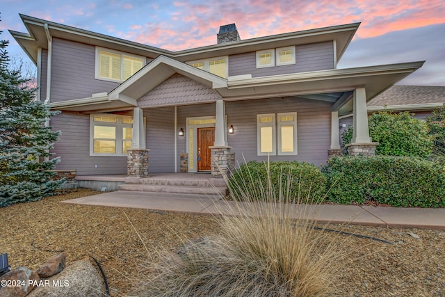 craftsman inspired home with covered porch