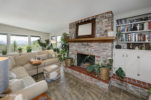 2009 Rocky Dells Dr, Prescott, AZ 86303 - living room featuring a brick fireplace