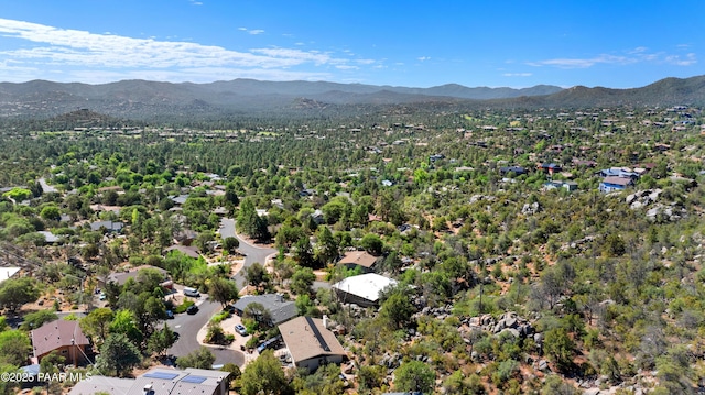 2009 Rocky Dells Dr, Prescott, AZ 86303 - aerial overview of property's location with mountains and nearby suburban area