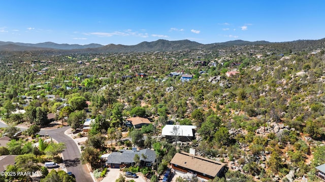 2009 Rocky Dells Dr, Prescott, AZ 86303 - aerial view of property and surrounding area featuring a mountainous background and nearby suburban area