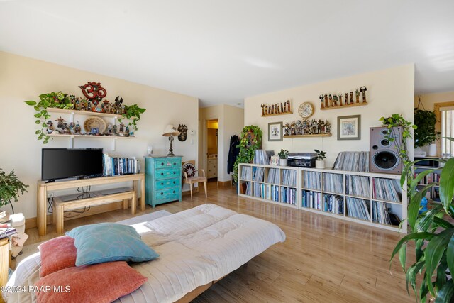 living room with wood-type flooring