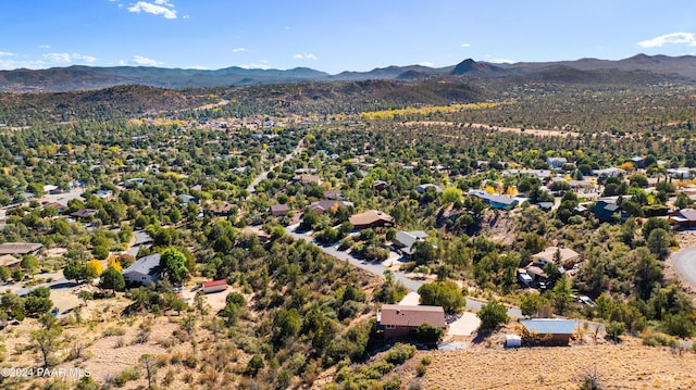 drone / aerial view with a mountain view