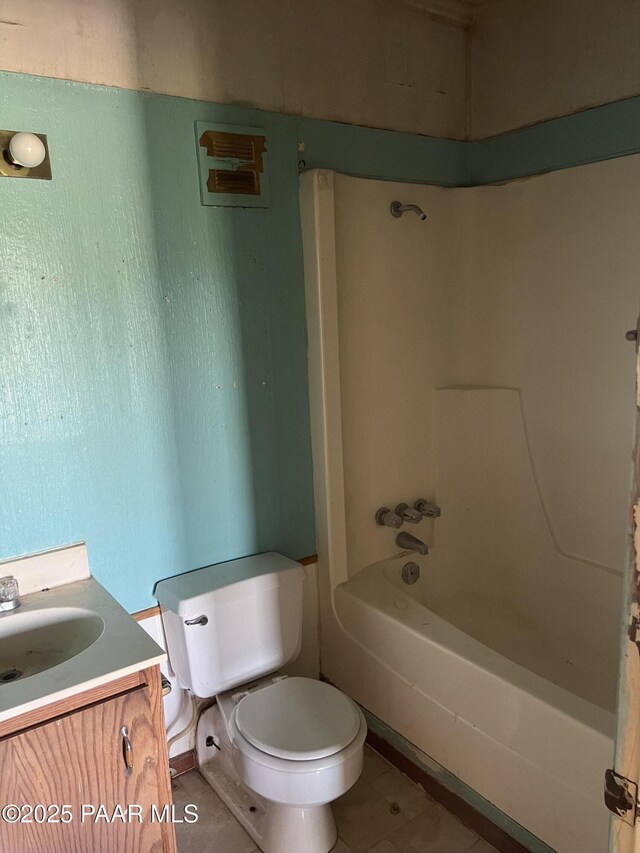 4860 Diamond Dr, Prescott, AZ 86301 - bathroom with toilet, vanity, bathing tub / shower combination, and tile patterned flooring