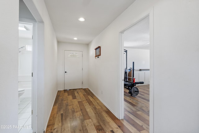 8910 S Steven Trl, Kirkland, AZ 86332 - corridor with recessed lighting, wood finished floors, and baseboards