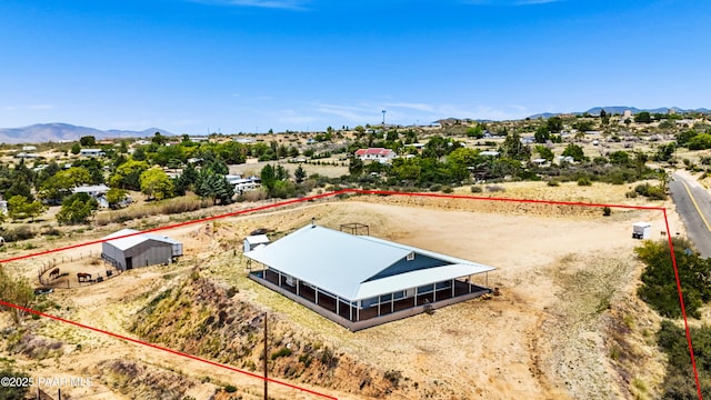 8910 S Steven Trl, Kirkland, AZ 86332 - view of rural area featuring property boundaries highlighted, a mountain backdrop, and a desert landscape