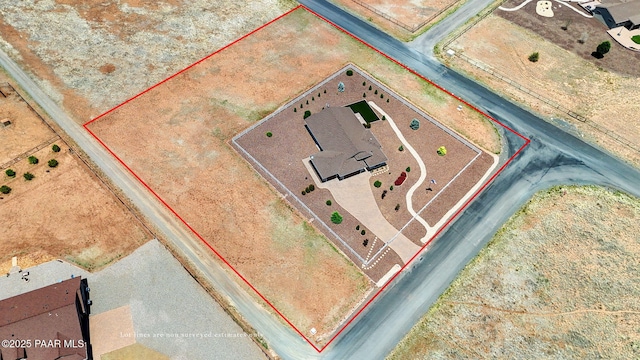 12612 E E Side Saddle Ln, Prescott Valley, AZ 86315 - aerial view of property's location with property boundaries highlighted