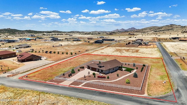 12612 E E Side Saddle Ln, Prescott Valley, AZ 86315 - aerial view of sparsely populated area featuring property parcel outlined and mountains