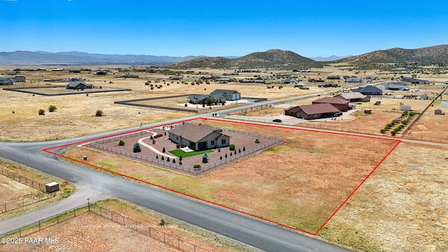 12612 E E Side Saddle Ln, Prescott Valley, AZ 86315 - view of rural area with property parcel outlined and a mountain backdrop