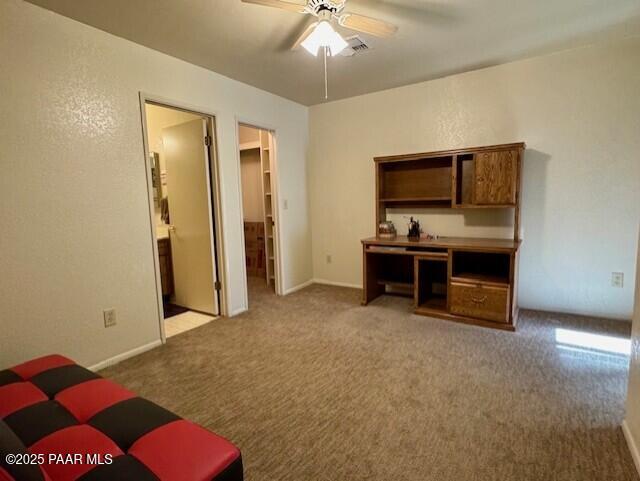 3169 Dome Rock Pl Unit 12A, Prescott, AZ 86301 - carpeted living room with ceiling fan and baseboards