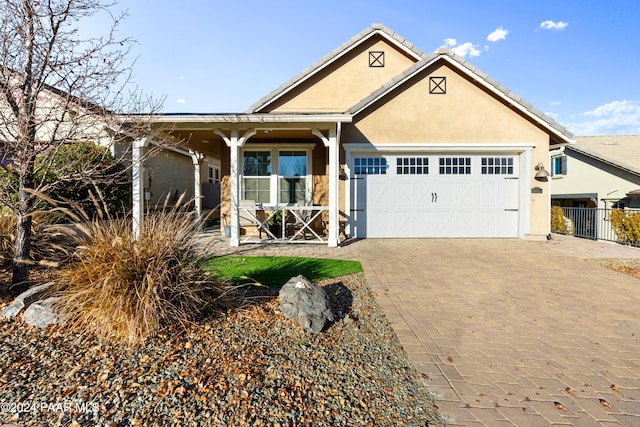 view of front of house with a garage