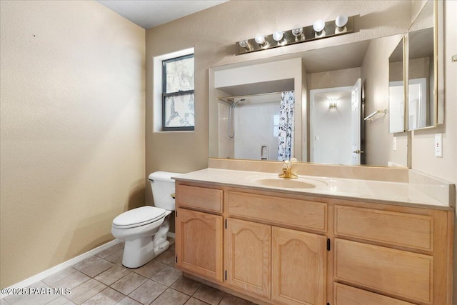 11055 Lariat Ln, Dewey-Humboldt, AZ 86327 - bathroom with vanity, tile patterned floors, and curtained shower