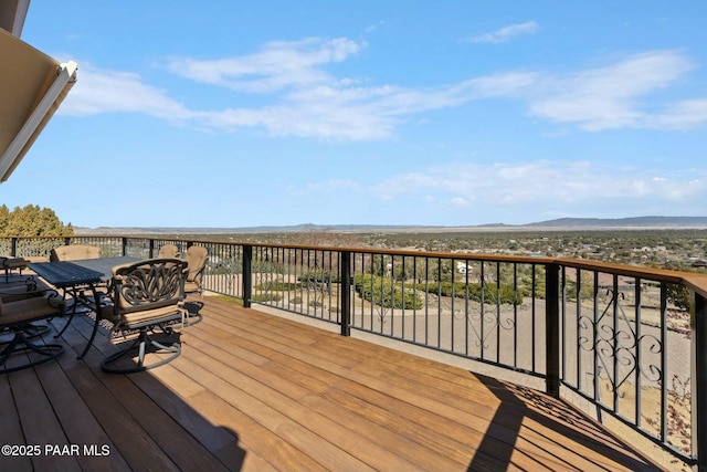 2751 Boone Ct, Prescott, AZ 86305 - wooden deck with a mountain view and outdoor dining area