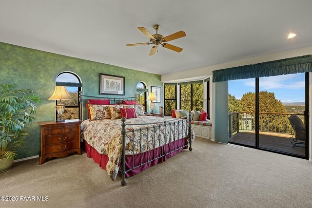 2751 Boone Ct, Prescott, AZ 86305 - bedroom with access to outside, carpet, multiple windows, and recessed lighting