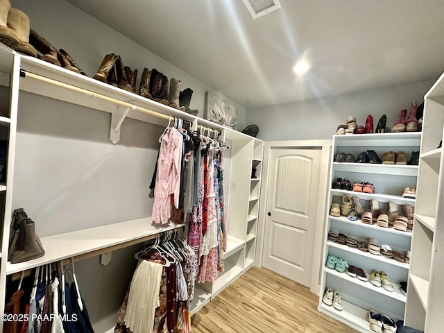 spacious closet featuring wood finished floors