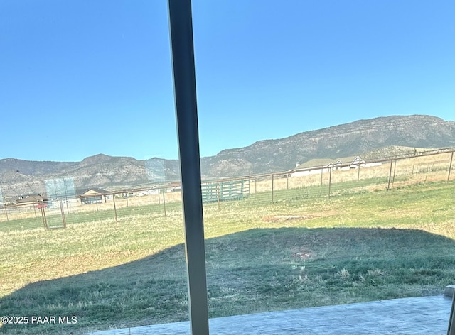 view of mountain background with rural landscape