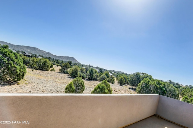 balcony with a mountain view