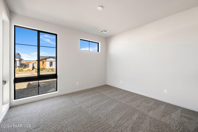 unfurnished room with carpet floors