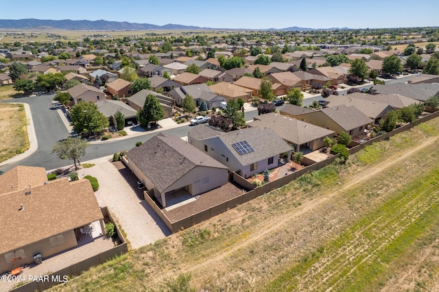 aerial view with a mountain view