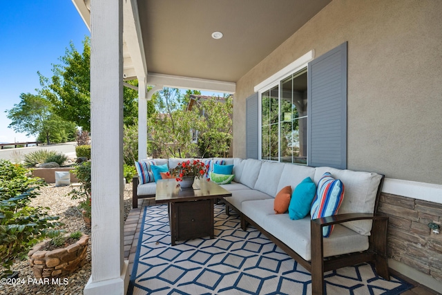 view of patio with an outdoor living space