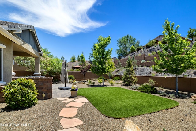 view of yard with a patio area