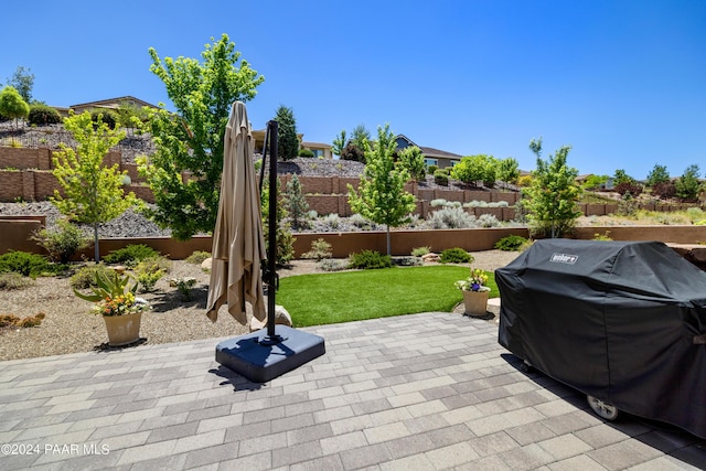 view of patio with grilling area