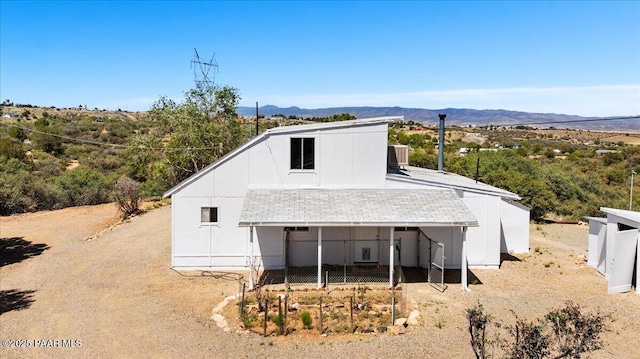 1485 S Pima Rd, Dewey-Humboldt, AZ 86327 - rear view of property with a mountain view and a shingled roof