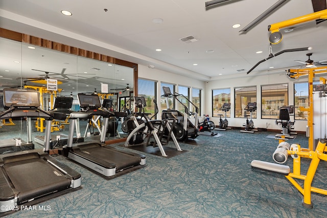 5882 N Gallery Ln, Prescott Valley, AZ 86314 - workout area featuring ceiling fan