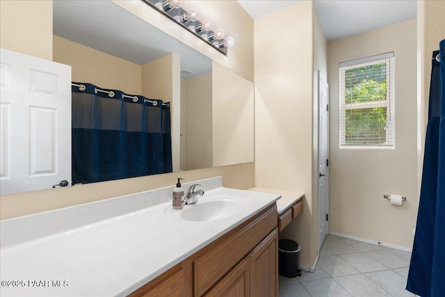1915 N Bittersweet Way, Prescott Valley, AZ 86314 - full bathroom with vanity, tile patterned floors, and a shower with curtain