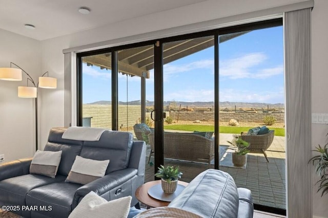 4947 Mclaury Dr, Prescott Valley, AZ 86314 - living room featuring a mountain view and a view of rural / pastoral area
