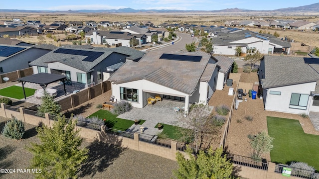 aerial view with a mountain view