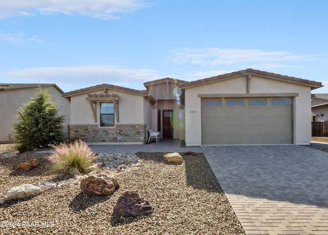 view of front of house with a garage