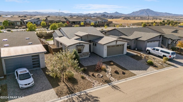 drone / aerial view with a mountain view