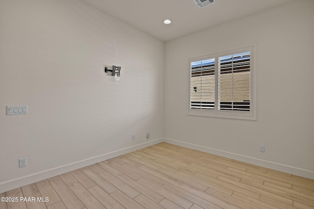 empty room featuring light wood-type flooring