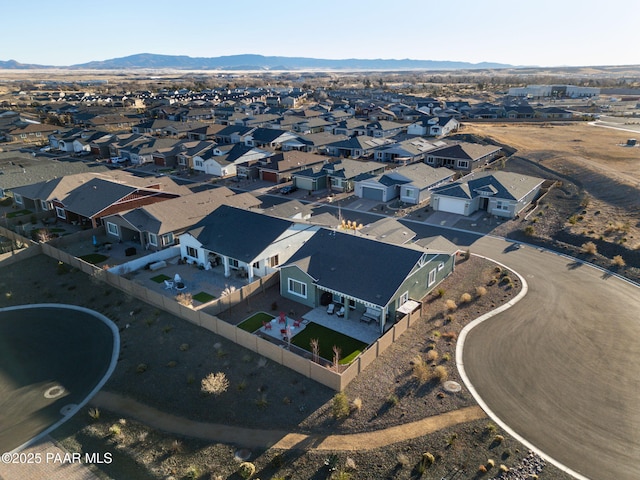 bird's eye view with a mountain view