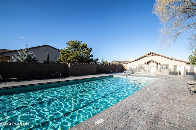 view of pool featuring a patio