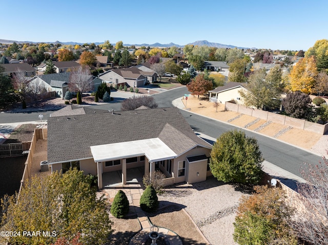 aerial view with a mountain view